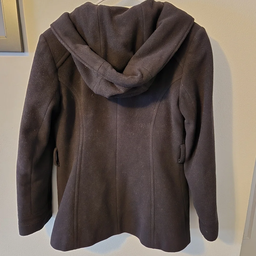 Jason Cole short hooded peacoat, size small, euc